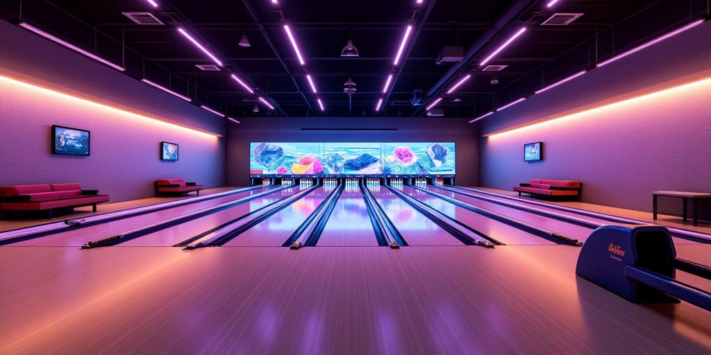 Breite Innenansicht des Gneis Gleiter Centers mit leuchtenden Bahnen